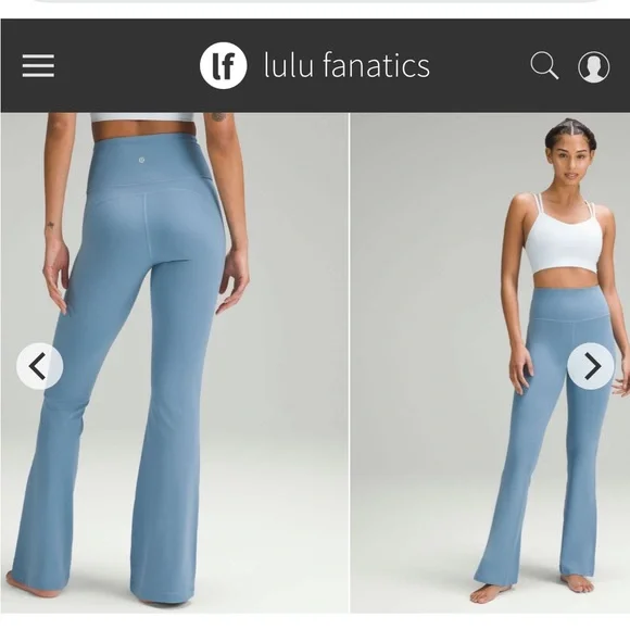 Lululemon Groove Super-High-Rise Flared Pant Nulu Sz 8 Utility Blue 8106 - Picture 1 of 7